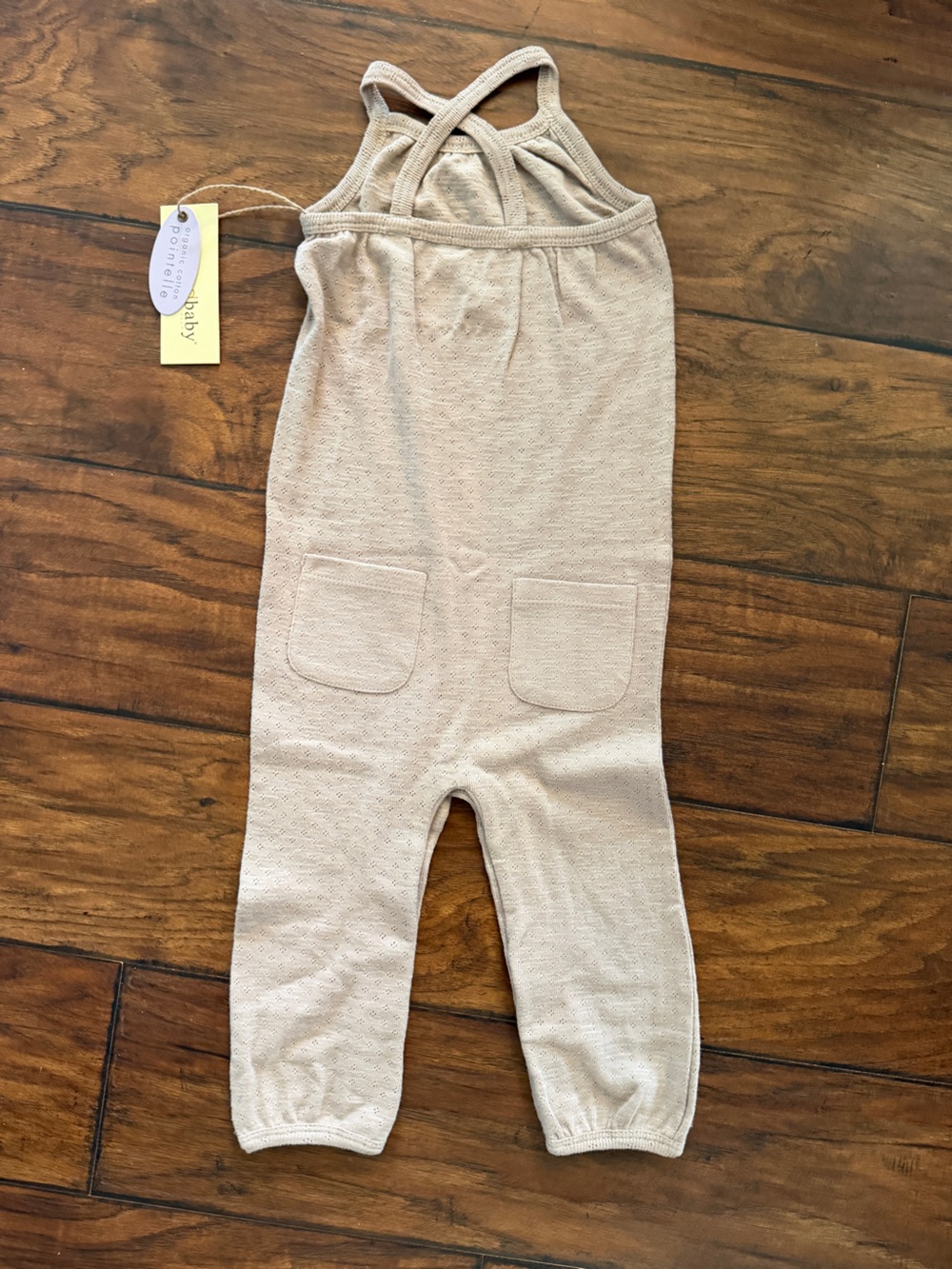 12-18m NWT L’ovedbaby Organic Girls Pointelle Romper- Sand Castle - Picture 5 of 5